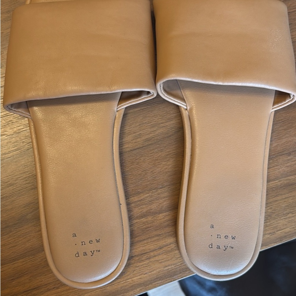 A New Day Beige Slide Sandals